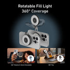 TELESIN Smartphone Magnetic Fill Light Mini Selfie Light 3 Modes Adjustable Brightness for Iphone XIAOMI SAMSUNG Phone