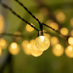 Solar bubble ball string lights, 8 modes, 22m 200 LED crystal globe outdoor, blue/white/yellow