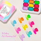 1-9Colors Candy Oil Painting 3D Sculpture Creative DIY Gel Soak Off Gel Nail Modeling Gel Carving Nail Texture Glue Soild