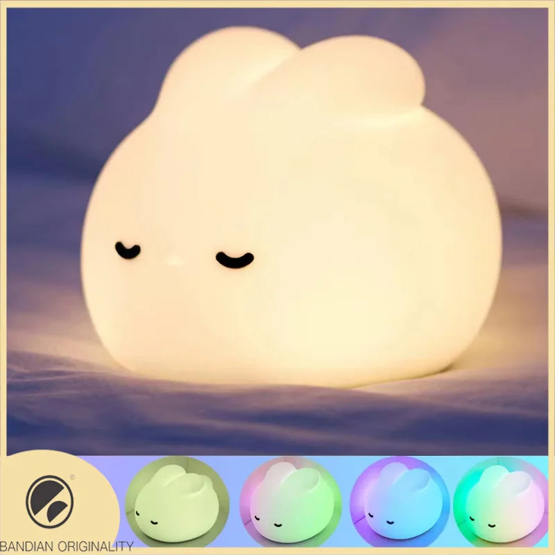 LED Night light Cute duck Cartoon animals Silicone lamp for children kid Touch Sensor Timing USB Rechargeable for birthday gifts