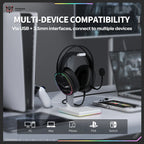 ONIKUMA X91 Gaming Headset Hi-Fi Surround Sound/USB Sound Card for PC PS Wired Gaming Headset Ergonomic Design