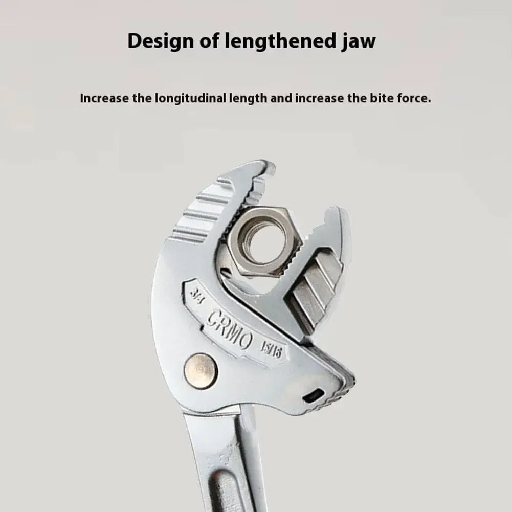 Heavy-Duty Industrial Crab Claw Wrench Self-Adjusting Ratchet Wide Jaw for Automotive Piping Manufacturing