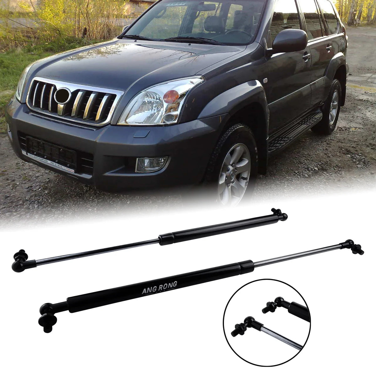 2x Front Hood Bonnet Gas Struts Lift Supports for Toyota Land Cruiser Prado 120 J120 2002-2009