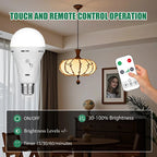 HOMEFISH E27 Rechargeable LED Bulb Touch Control Dimmable with Timer, Warm/White Light 1pc