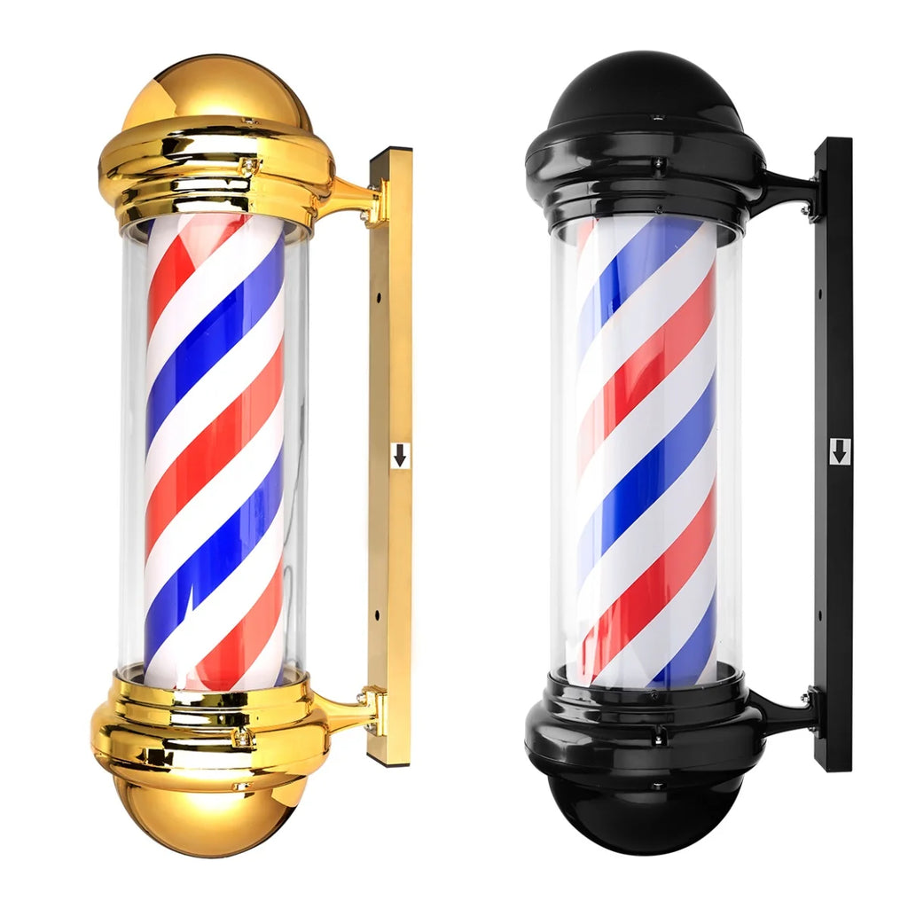 Hairdressing Entrance Lamp Barber Shop Cylindrical Rotating Sign Light Outdoor Shop Name Exclusive Prop Lighting Tool