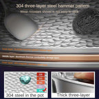 Stainless steel Round Bottom Wok Uncoated Non-stick Pan Can Be Used in Concave Induction Cooker, Household Stir-frying