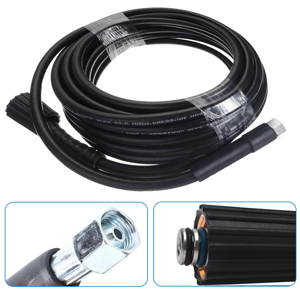 1Pc 6m /8m /10m /15m Pressure Washer Replacement Hose M22 Screw M14 Thread 5800 PSI Max 60℃ PVC Stainless Steel Car Wash Pipe