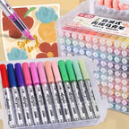 Acrylic Brush Markers Set with Portable Case, Liquid Ink Art Acrylic Paint Markers Set for Art and DIY Craft