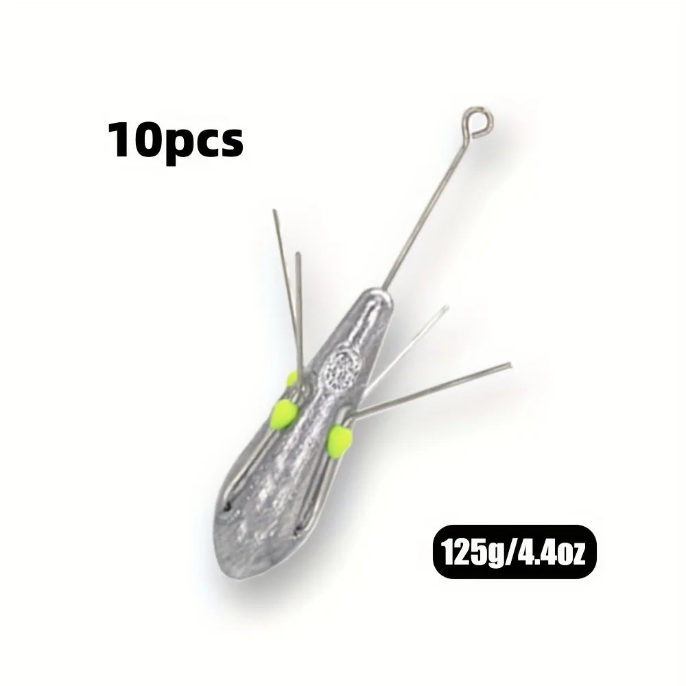 Satellite surf sinker fishing weights 10pcs saltwater sand spider long tail, 80-150g