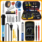 60W Soldering Iron Kit with LCD Digital Multimeter, EU/US Plug Options (908-02/908-06)
