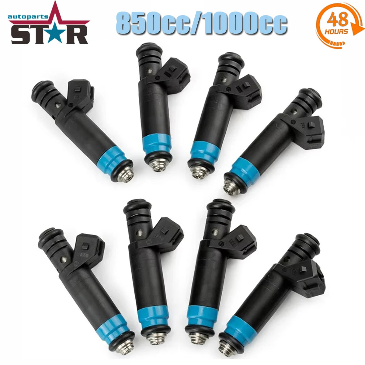 Fuel Injectors EV1 850cc or 1000cc Set 4pcs/8pcs High Flow 80lb Deka Style