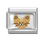2025 Original Cute Cartoon Colorful Pet Dog Black Cats Italian Charm Links Fit 9mm Stainless Steel Bracelet Men Women DIY Making
