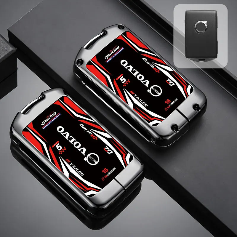 Car Racing Style Design Key Case Cover Shell Holder For Volvo XC40 XC60 S90 XC90 V90 2017 2018 T5 T6 T8 Polestar 1 2 Accessories