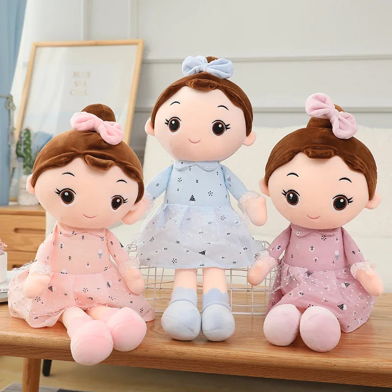 Angel Girl Plush Doll Stuffed Toy with Dress, Blue/Pink/Purple, 45/60/70cm
