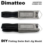 Dimatteo DIY Fishing 97 pcs Swim Bait Jig Head Mould ADRJHM/ASSORTED COMBO 4 Cavities 1/4oz 1/2oz 3/4oz 1oz