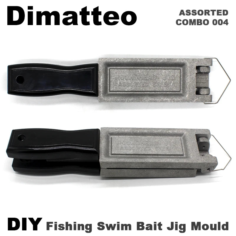 Dimatteo DIY Fishing 97 pcs Swim Bait Jig Head Mould ADRJHM/ASSORTED COMBO 4 Cavities 1/4oz 1/2oz 3/4oz 1oz