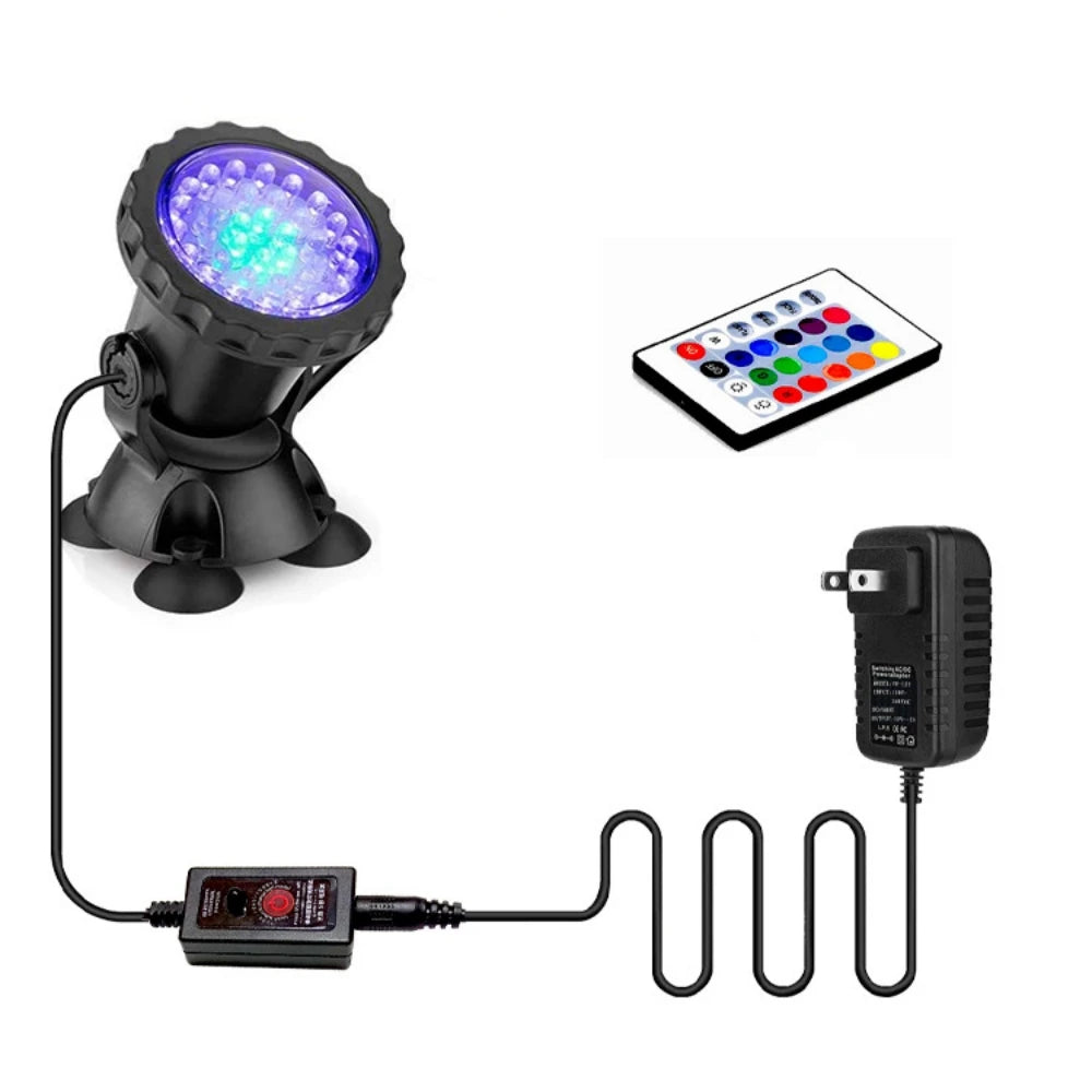 IP68 Waterproof Underwater LED Lights 12V RGB Multicolour Aquarium Light Garden Fountain Pond Fish Tank Swimming Pool Spot Lamp