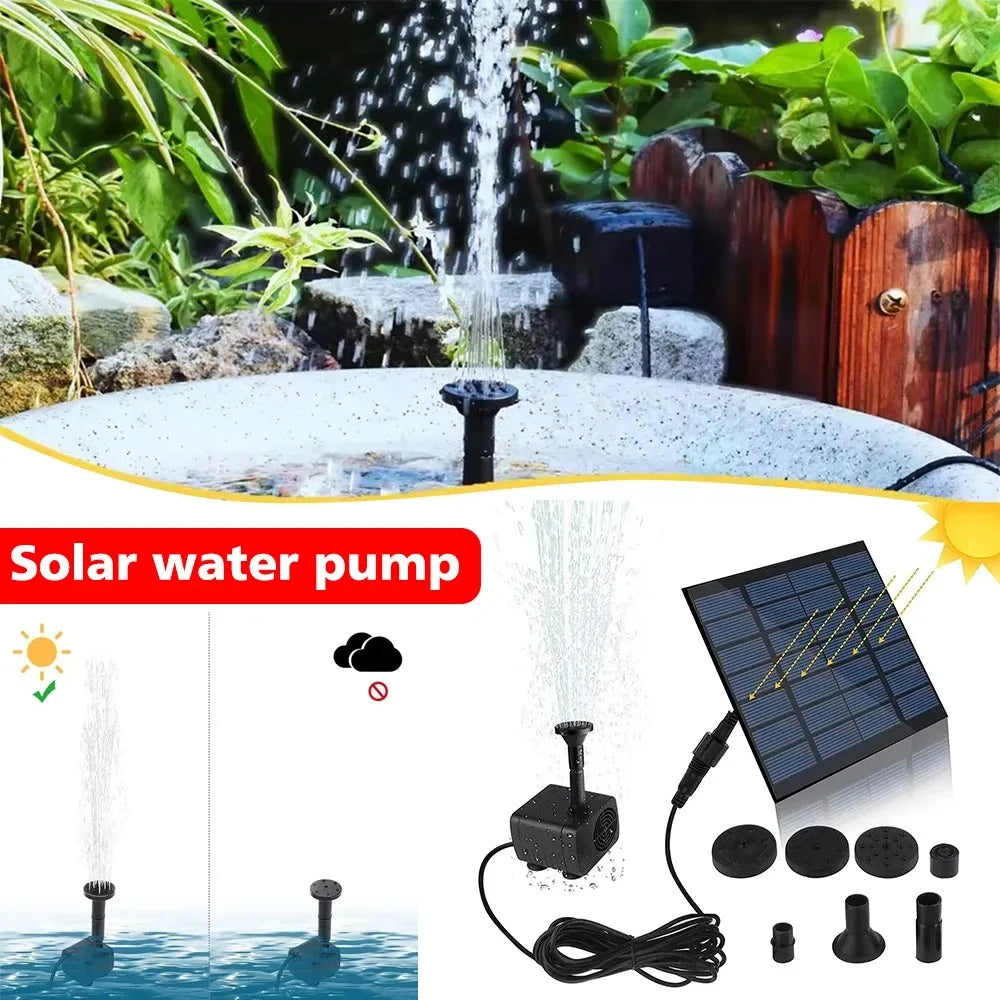 11/15.5cm Solar - Charged Water Fountain Pumps with Panels: 8 - Nozzle Outdoor Watering Equipment Garden Decoration Sets