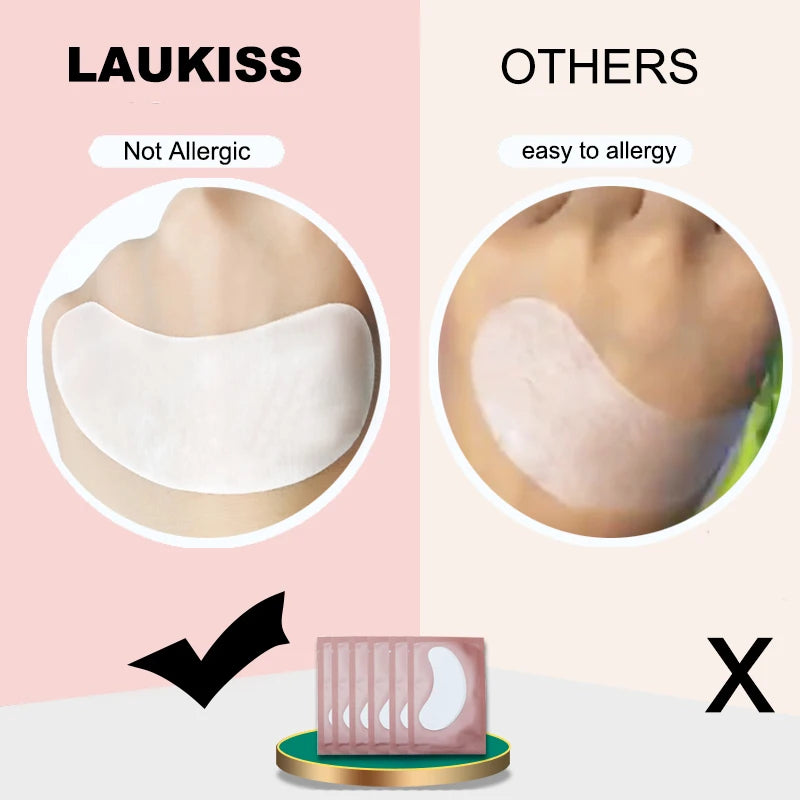 25/50/100Pairs Eye Patches Under Eyelash Pads for Building Hydrogel Paper Patches Lint Free Stickers for False Eyelashes LAUKISS