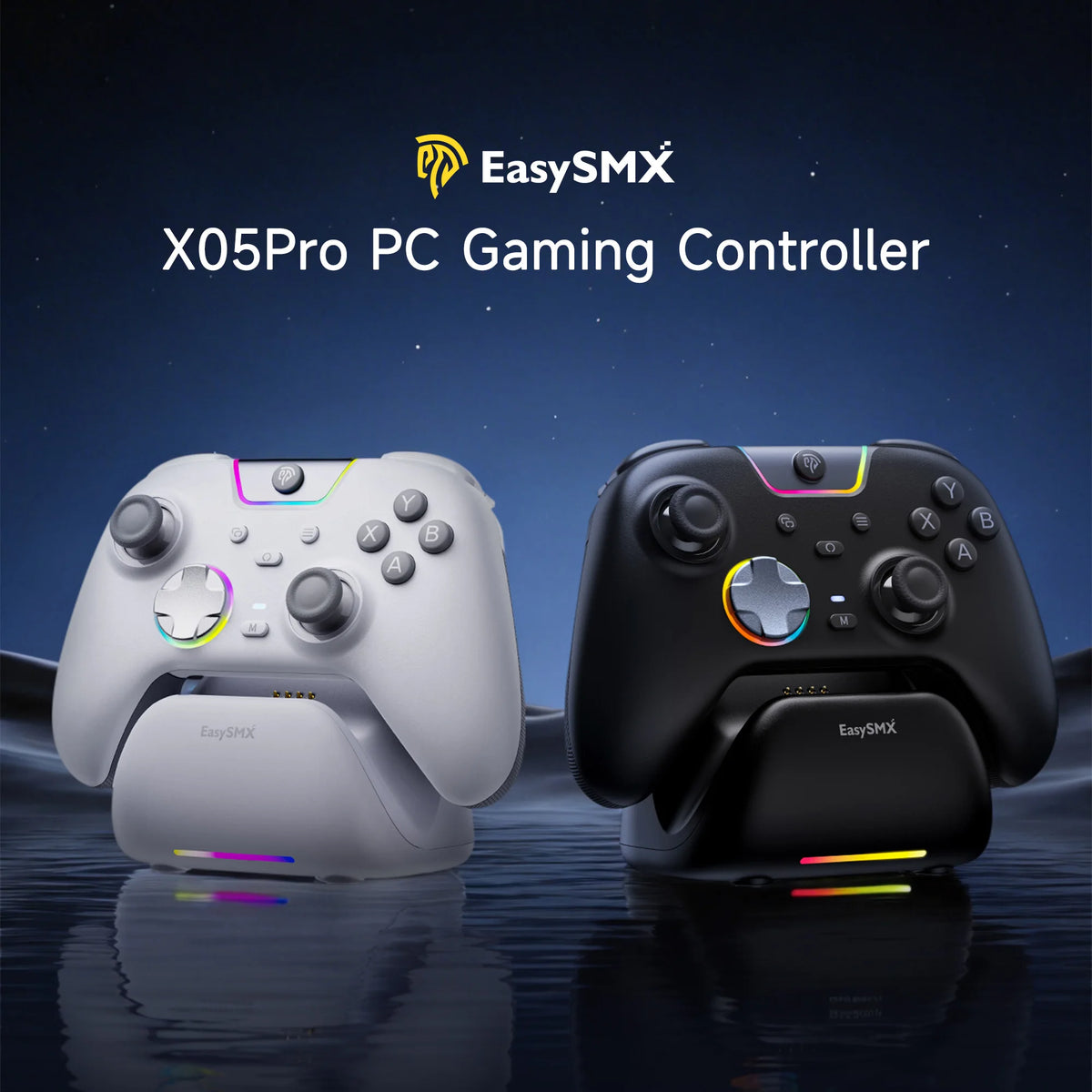 EasySMX X05 Pro Wireless Gaming Controller with Hall Joysticks, 1000Hz Polling Gamepad for PC Nintendo Switch Android and iOS