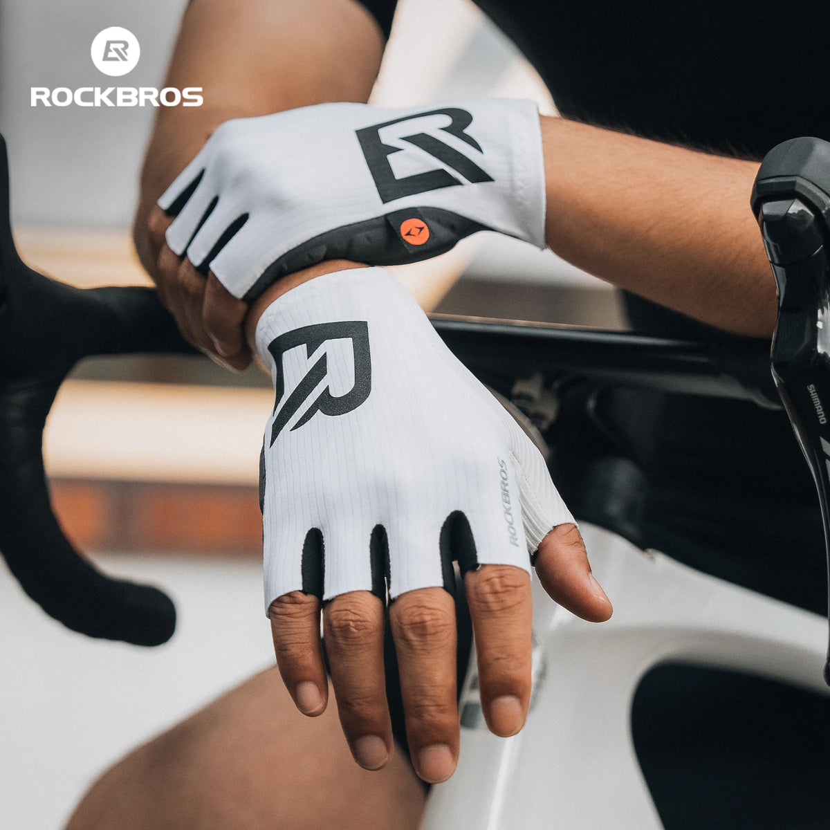 ROCKBROS Summer Cycling Gloves Lightweight Elastic Breathable Half Finger Gloves High Density Cushion Palm Pad Cycling Gloves