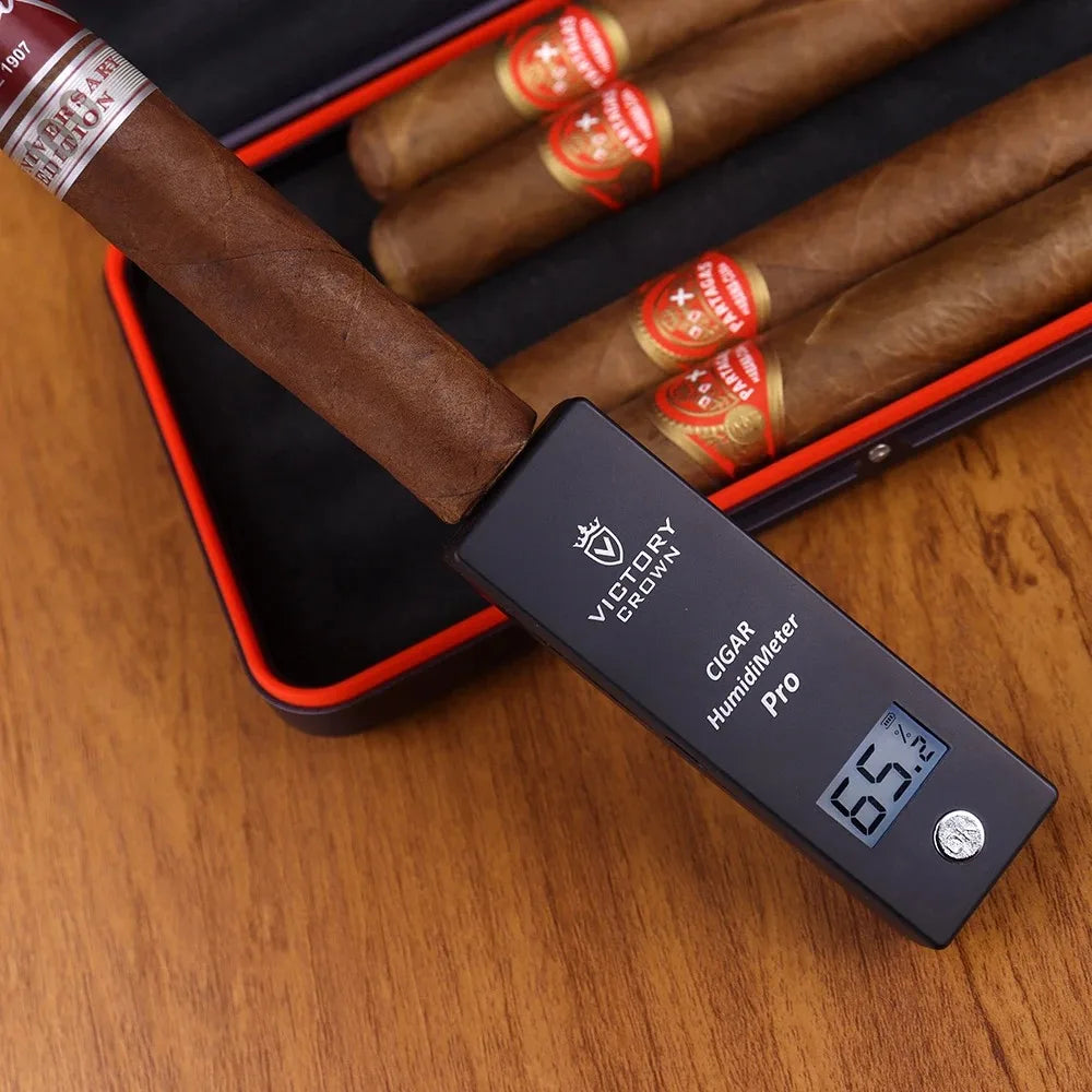 Cigar Moisture Meter Hygrometer Digital USB Pocket Cigarettes Damp Detector Density Digital Smoking Humidity LCD Probe Tools