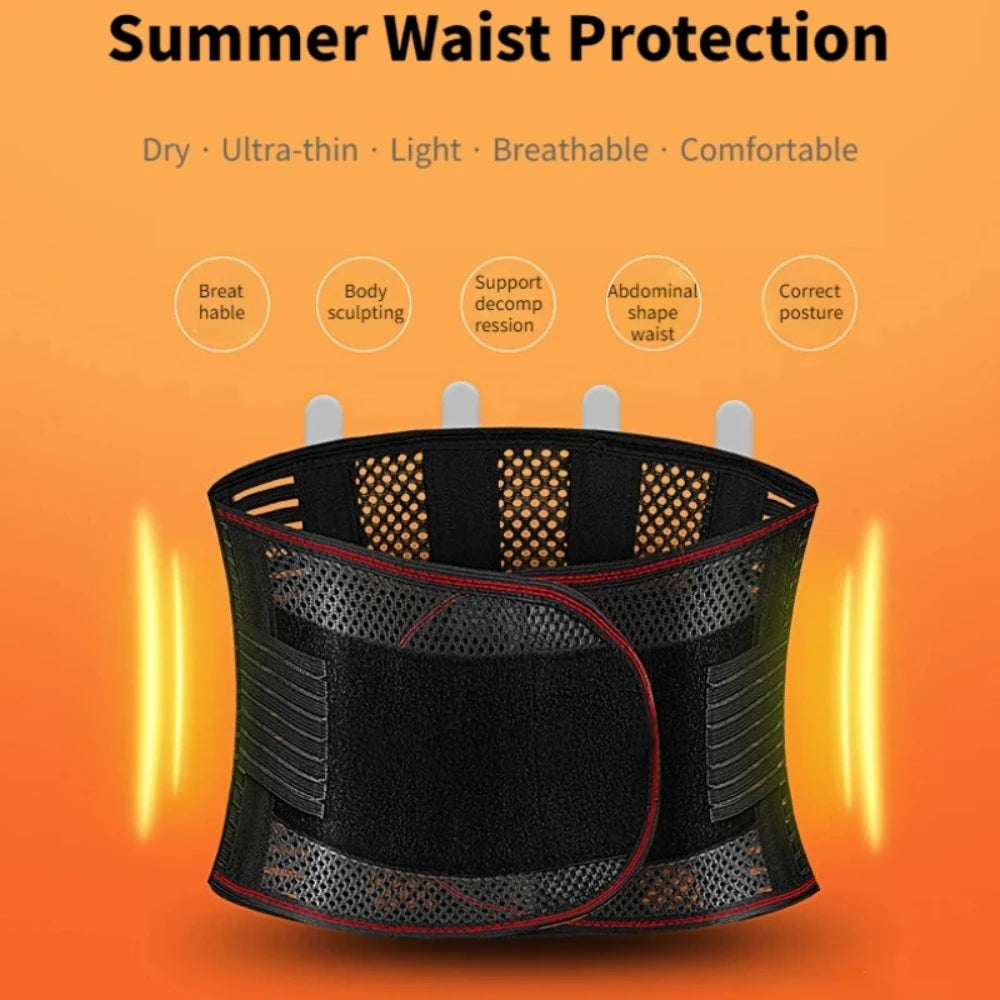 Back Brace for Men and Women, Anti Skid Mesh Adjustable Back Lumbar Waist Support Belt Lower for Back Pain Relief