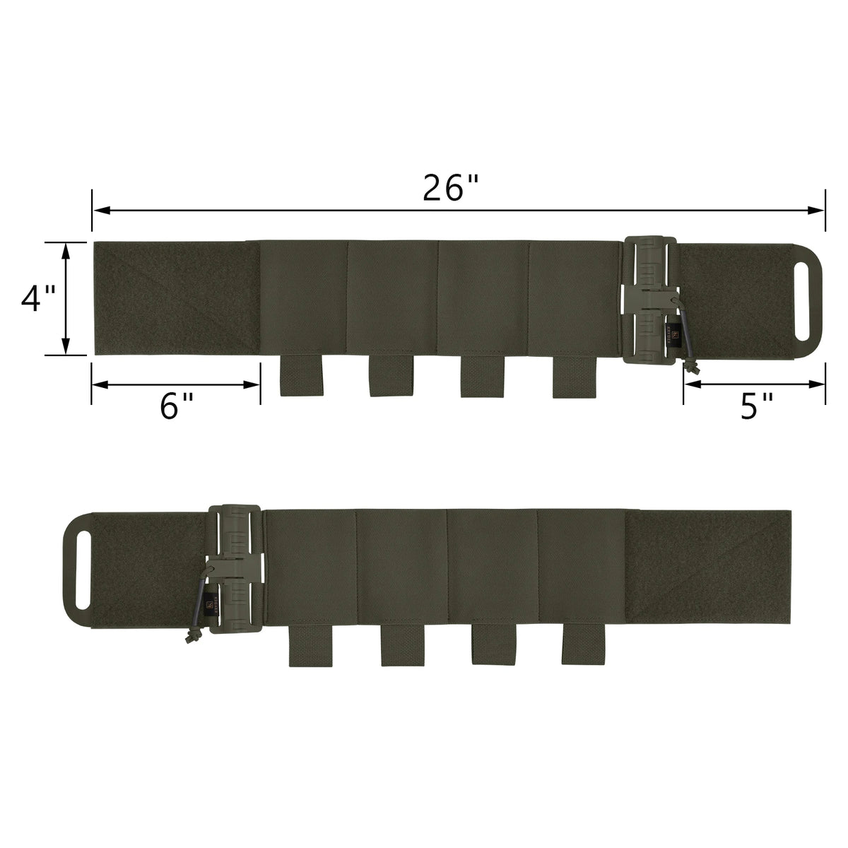 KRYDEX Tactical Elastic Cummerbund Quick Release Strap w/ 8 Mag Pouches, Black/Camo/Coyote/RG