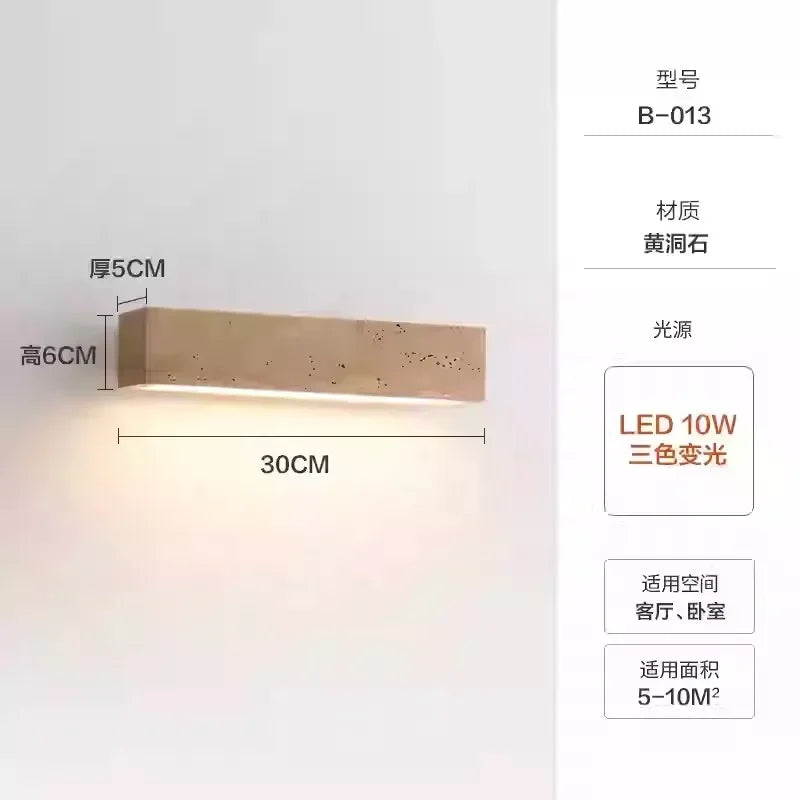 wall lamp Wabi Sabi Style Decorative Wall Sconce Lamp Apartment Bedroom Living Room Background Natural Stone Wall Lights