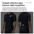 ROCKBROS Summer Cycling Short Sleeve Jersey High Elastic Lightweight Breathable Cycling Jersey Reflective Men Cycling Clothing