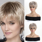10 Inch Natural Synthetic Wigs for Women Short curly  Wig Daily Party Heat Resistant Hair