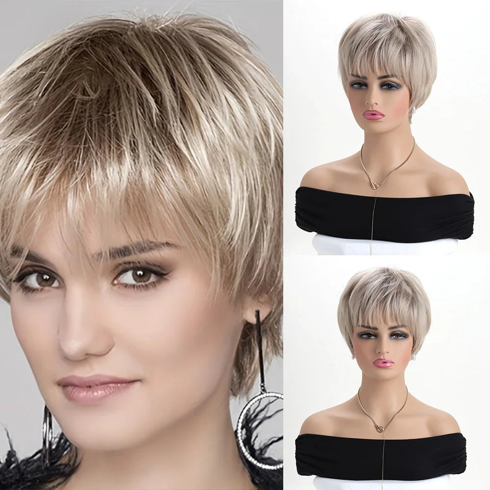 10 Inch Natural Synthetic Wigs for Women Short curly  Wig Daily Party Heat Resistant Hair