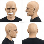 Full Head Mask Latex Realistic Men Face Beard Halloween Costume Party Props Old Man Latex Halloween Mask Cosplay Party Headgear