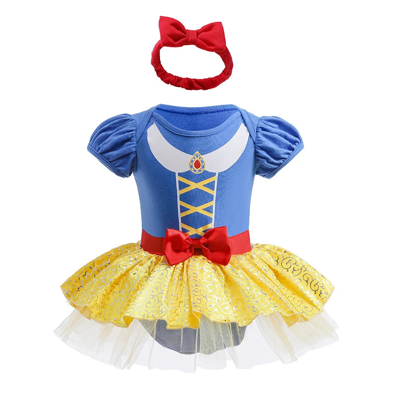 Infant Baby Girl Jumpsuit Dress Little Girl Princess Romper Dress With Headbands Kids Clothes Size 70-80-90-100