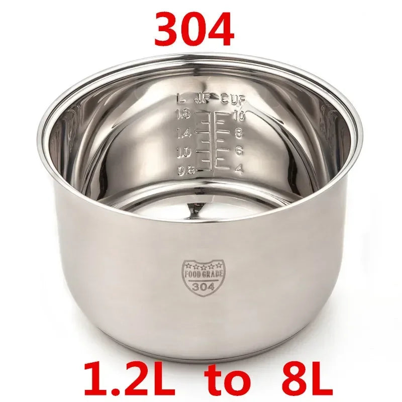 304 Stainless Steel Rice Cooker Inner Pot Replacement Liner, Nonstick Cooking Bowl