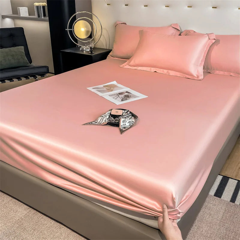 Mulberry Silk Fitted Sheet Natural Silk Bed Cover Queen King Size Bed Cover Customized Size Luxury High-End Silk Bedding Sheets