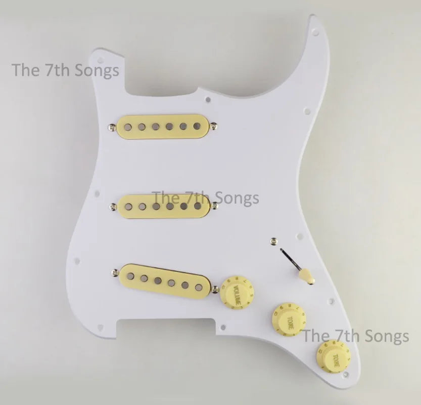 SSS Strat-Style Loaded Pickguard Prewired Alnico 5 Single Coil Set, 3-Ply Black