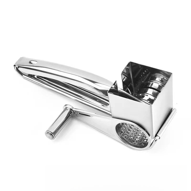 Hand Crank Rotary Cheese Grater Shredder, Stainless Steel Manual Kitchen Tool, 1pc