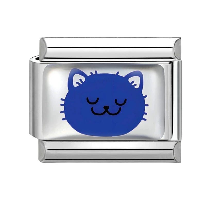 2025 Original Cute Cartoon Colorful Pet Dog Black Cats Italian Charm Links Fit 9mm Stainless Steel Bracelet Men Women DIY Making