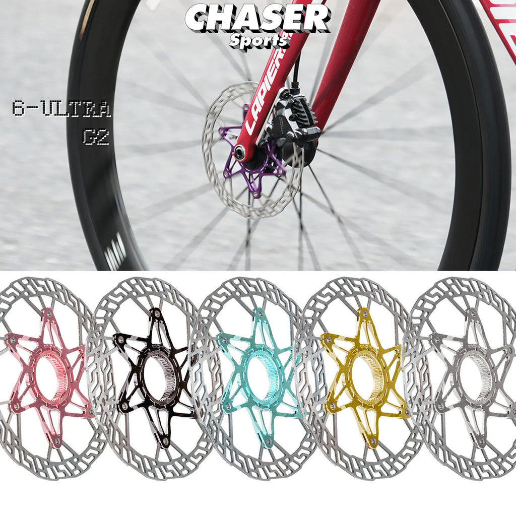Chaser New 6-ULTRA G2 Ultralight Center Lock Disc Brake Discs Road Bike Gravel Disc Brake Disc 160/140mm Without Locking Cover