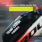AhyKa 600ml Aerodynamic Bike Water Bottle with Bracket Set, MTB/Road, Black