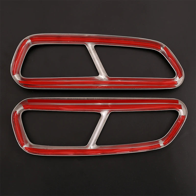 For Audi A6 C7 2016-2018 Stainless Steel Car Tail Throat Pipe Modified Cover Car Exhaust Tail Pipes Decoration Frame Accessories
