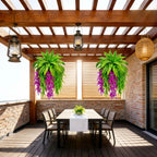 5pc Artificial Boston Fern & Persian Violet Ivy Vine Wall-Mounted Greenery Set