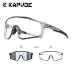 Kapvoe M/L Size Photochromic Cycling Glasses Large Head Sports Sunglasses for Men Women UV400 Bike Glasses Hiking Eyewear