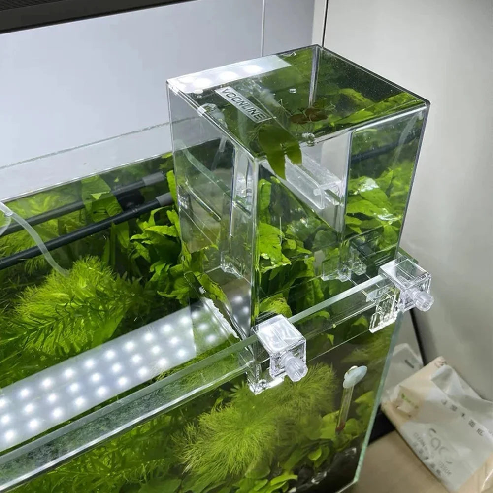 Negative Pressure Fish Tank Aerial Aquarium Extender Isolation Bowl, Clear White