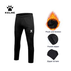 KELME Men Sports Trousers Sweatpants Kid Winter Padded Pants Thicken Jogging Women Fitness Outwear Warm Long Pants  K15Z406