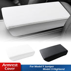 For 2025 2026 Tesla Model Y Juniper Model 3 Highland Leather Armrest Box Cover Car Center Console Lid Interior Accessories