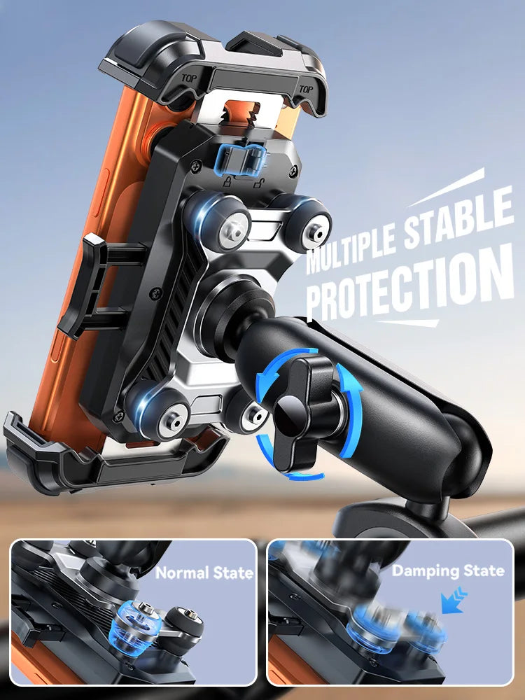 Joyroom Motorcycle Bike Phone Holder Mount with Vibration Dampener For Motorcycle Bike, Scooters ATV/UTV Universal Bicycle Mount