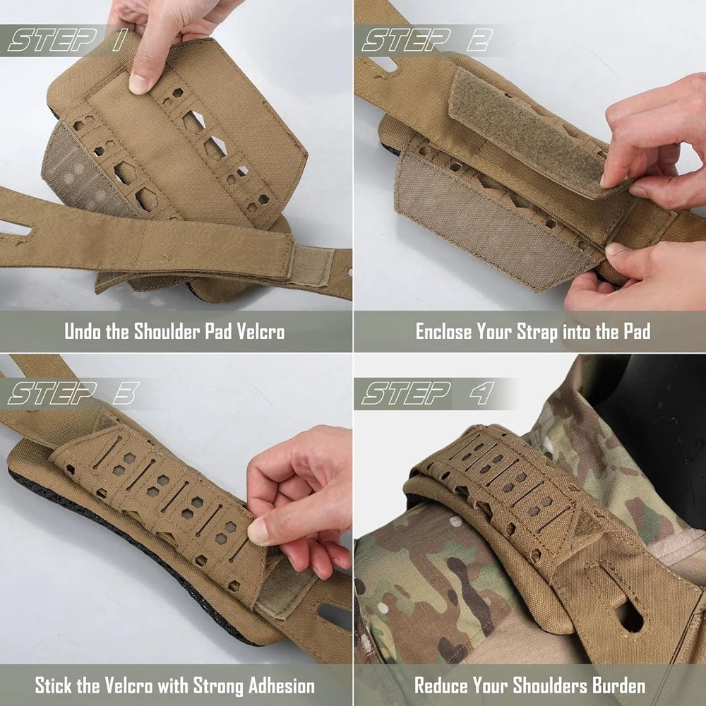2 Pack Shoulder Strap Pads for Vest Carrier Tactical Vest Shoulder Pads Backpack Strap Pads