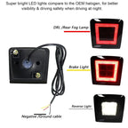 iJDM Car Rear Fog Light Assemblies For Nissan 370Z Juke NISMO Powered by Red LED as Brake/Rear Fog & White LED as Backup Reverse